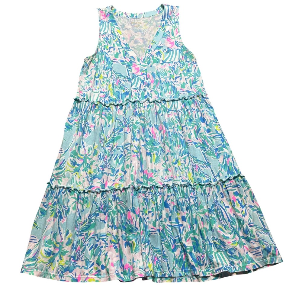 Lilly Pulitzer Women's Sleeveless Tiered Maxi Dress  Floral‎ Beach Cover Up